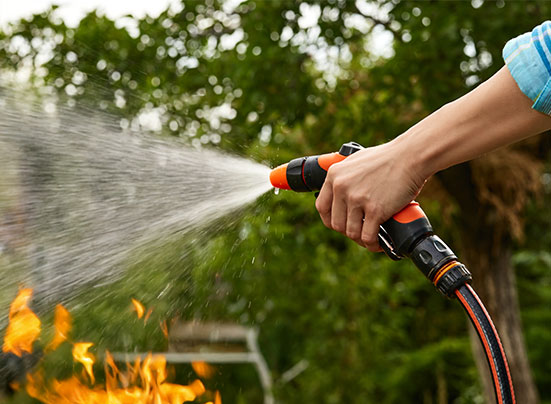 Can a garden hose stop a wild fire?