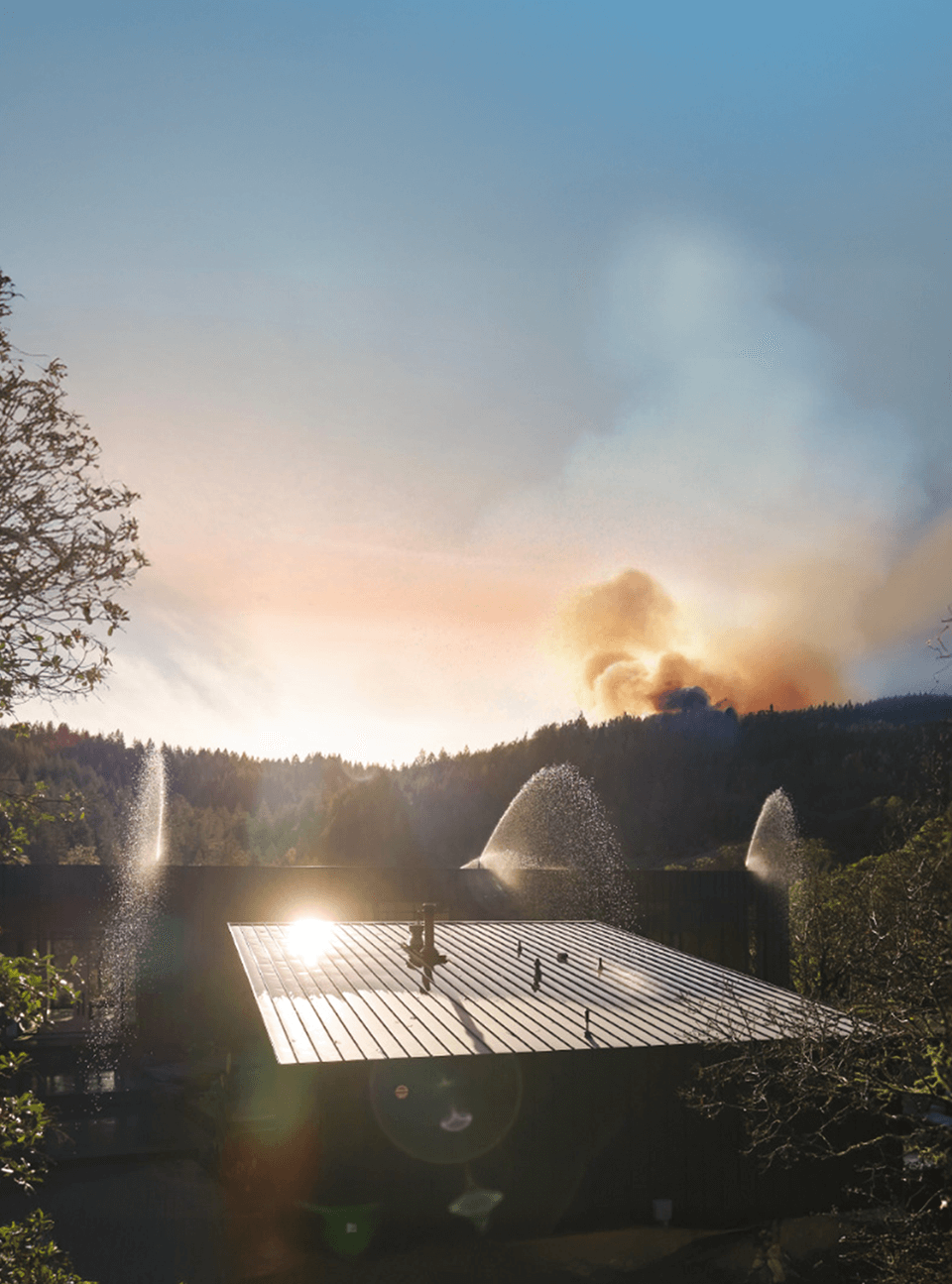 A house with the frontline wildfire system