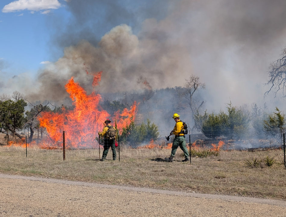 Getting help during fires in Texas.