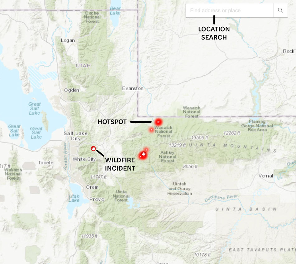 How to read the Utah wildfire map.