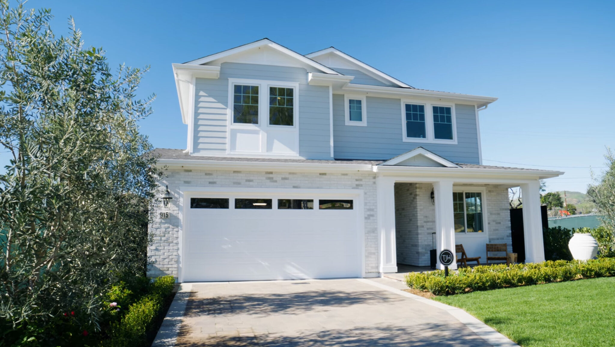 First palisades rebuild home equipped with a Frontline Wildfire Defense system.