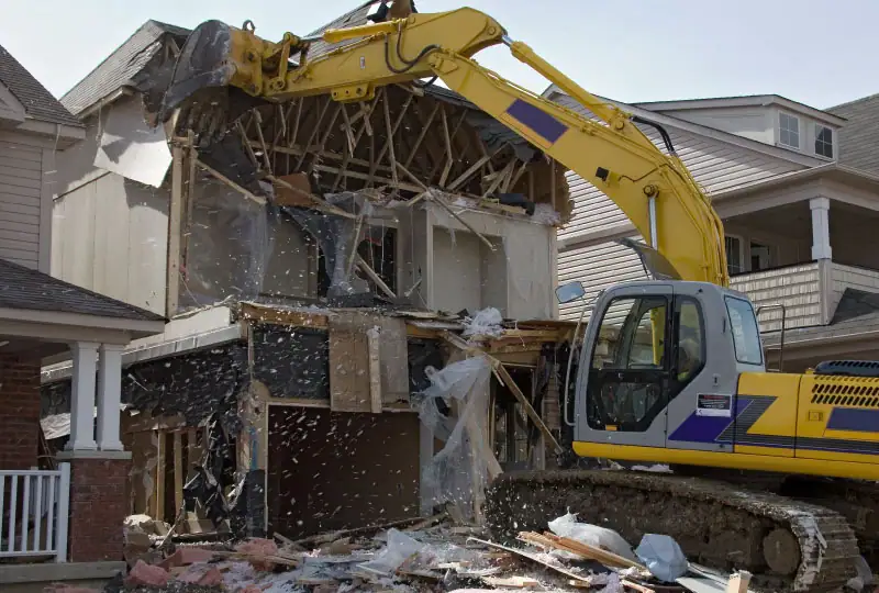 Rebuilding a house after a fire.