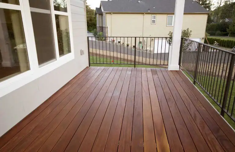 A photo showing a deck as one of the key areas to fire harden.