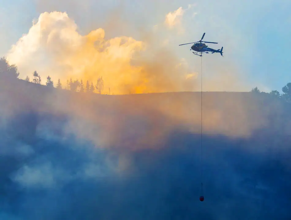 A photo depicting getting assistance during a Wyoming wildfire.