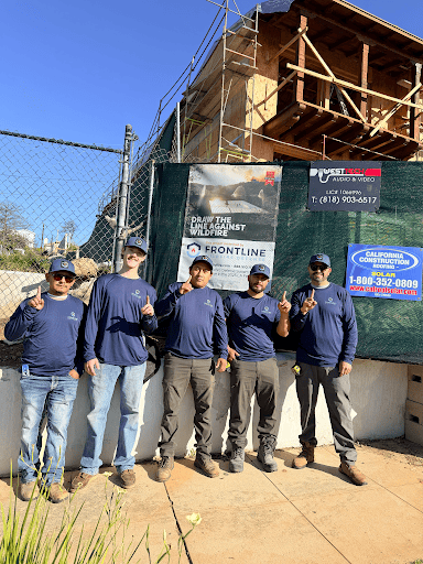 Frontline Certified Installers L&R Builders supervisor Cristhian, along with Eric, David, Billy, and Garrett