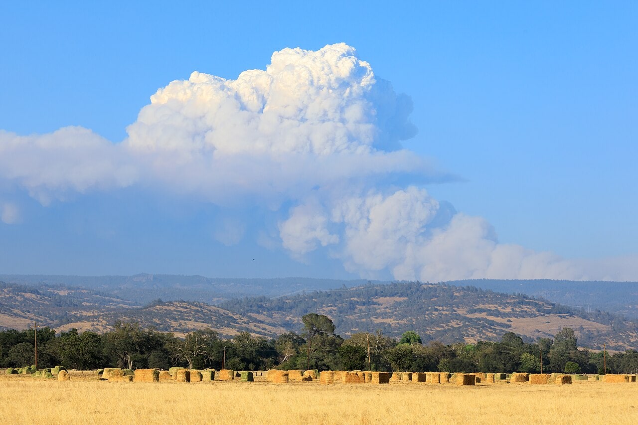 Clouds produced by the dixie fire in Northern California.